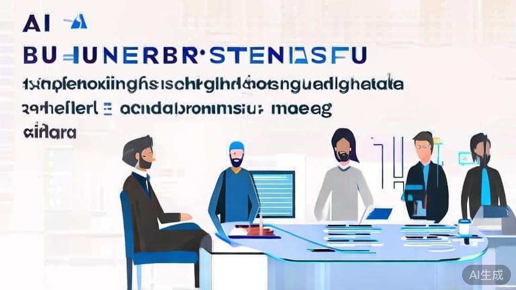 High-quality business illustration regarding AI entrepreneurship, minimal flat design