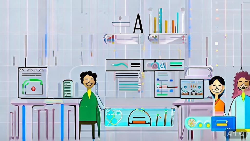 "High-quality business illustration regarding implementation of AI in startups, minimal flat design"