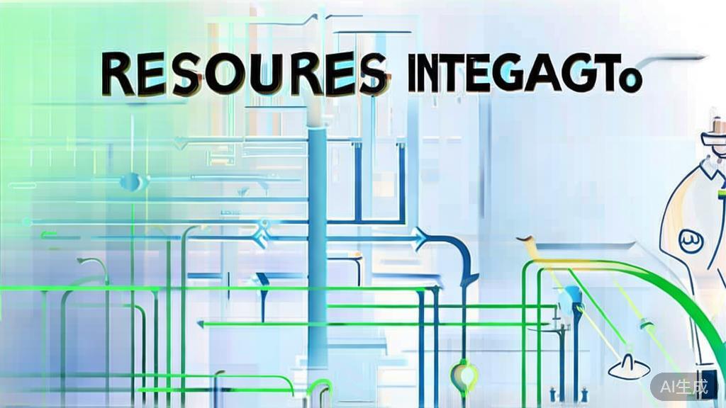 High-quality business illustration regarding resource integration, minimal flat design