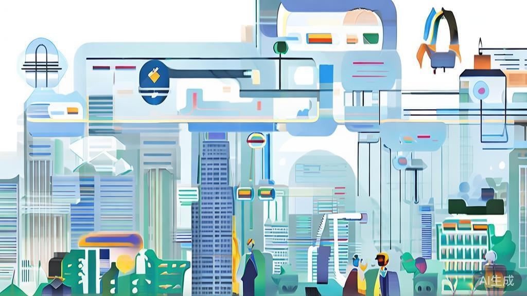 High-quality business illustration regarding digital transformation, minimal flat design