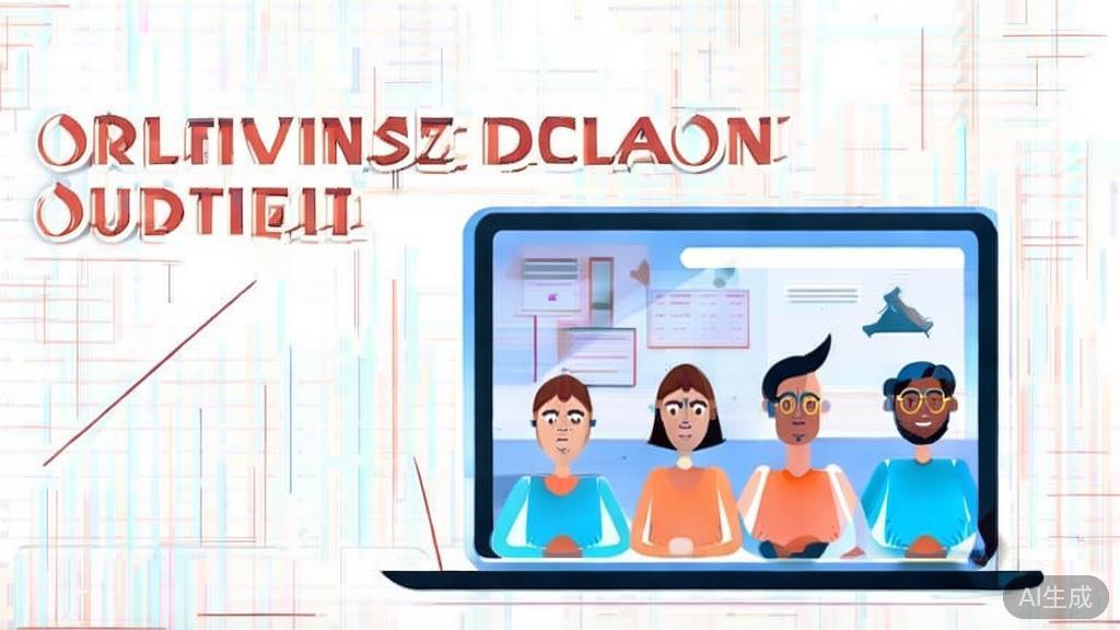High-quality business illustration regarding online education, minimal flat design