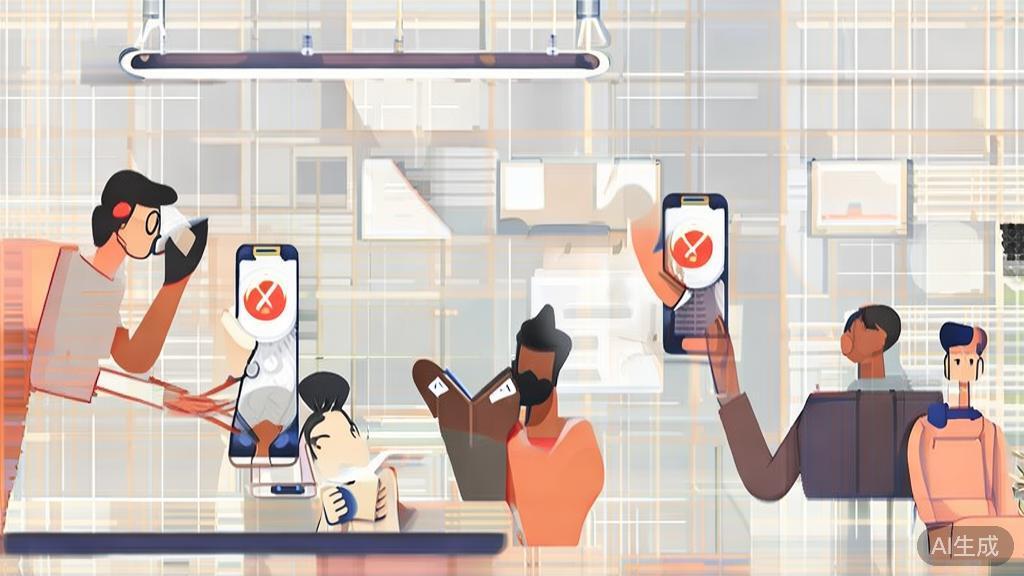"Illustration of avoiding over-reliance on technology in startups, minimal flat design"