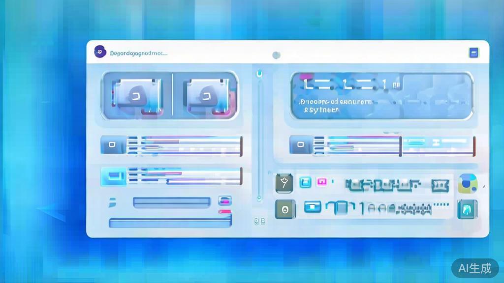 Flat vector illustration of personalized recommendation system, dashboard style, soft blue gradient