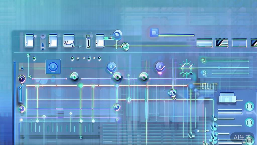 Flat vector illustration of AI market analysis, dashboard style, soft blue gradient
