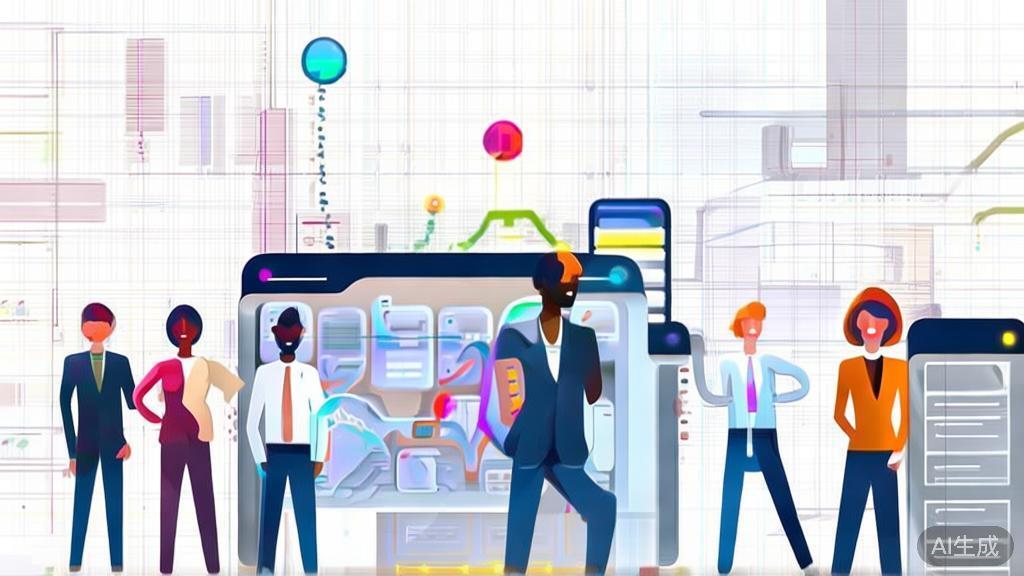 "High-quality business illustration regarding AI franchise opportunities, minimal flat design"