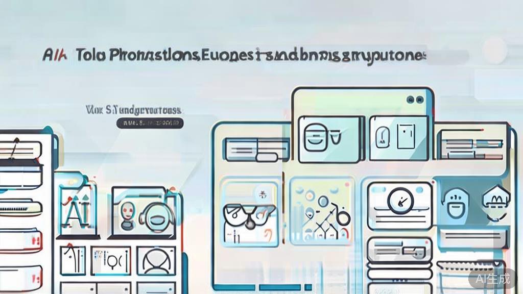 "High-quality business illustration regarding AI tools for entrepreneurship, minimal flat design"