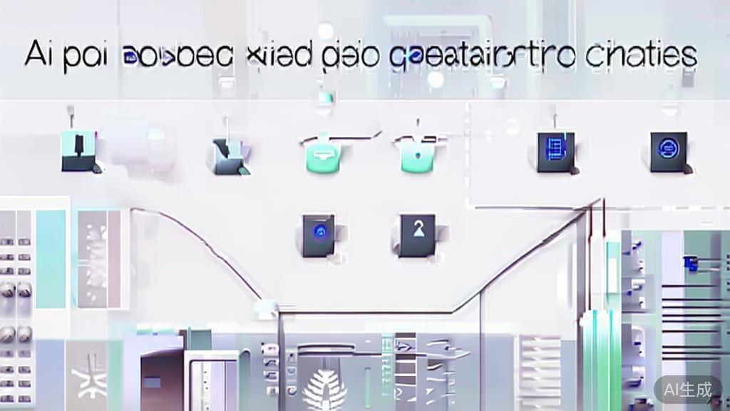 High-quality business illustration regarding AI tools in video creation, minimal flat design