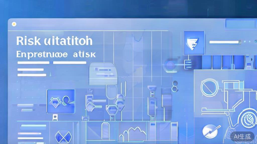 Flat vector illustration of risk identification in entrepreneurship, dashboard style, soft blue gradient