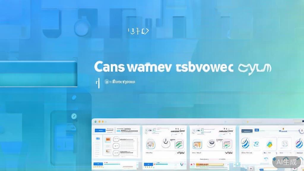 Flat vector illustration of Canva interface, dashboard style, soft blue gradient