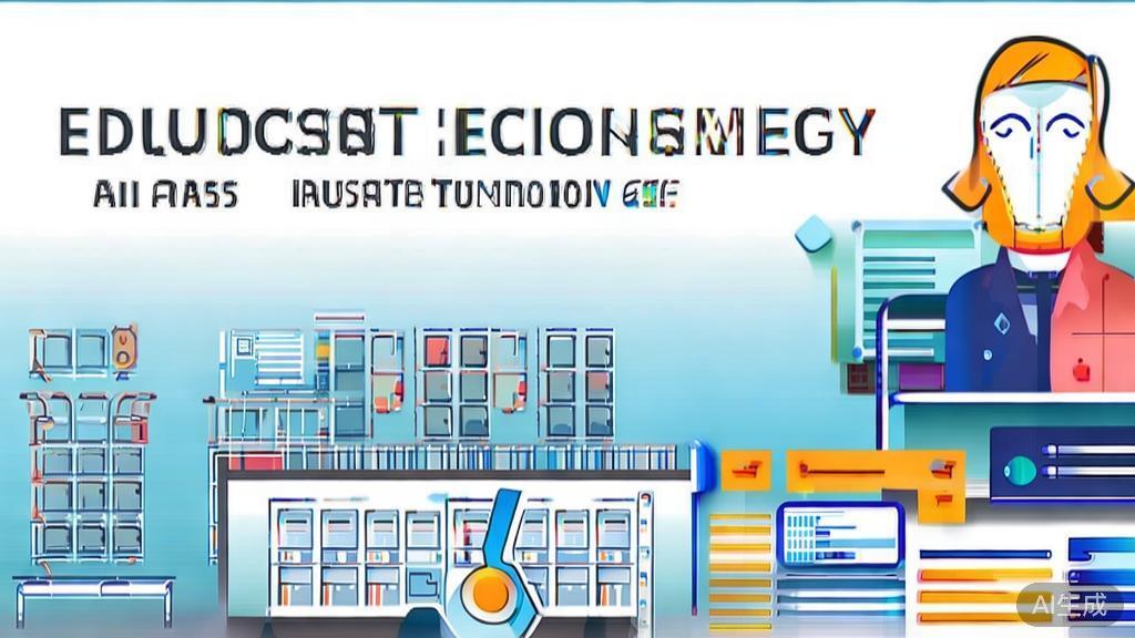 High-quality business illustration regarding AI Education Technology, minimal flat design