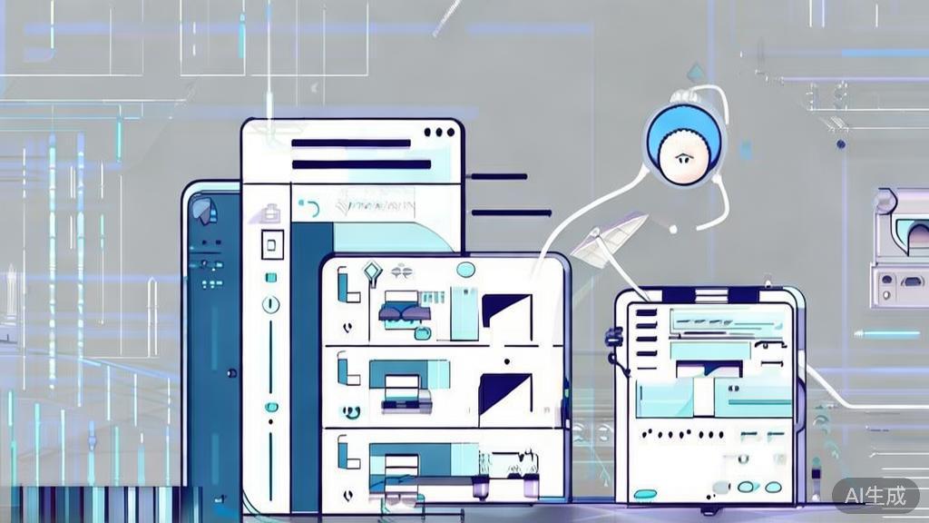High-quality business illustration regarding AI-driven innovation in the short video industry, minimal flat design