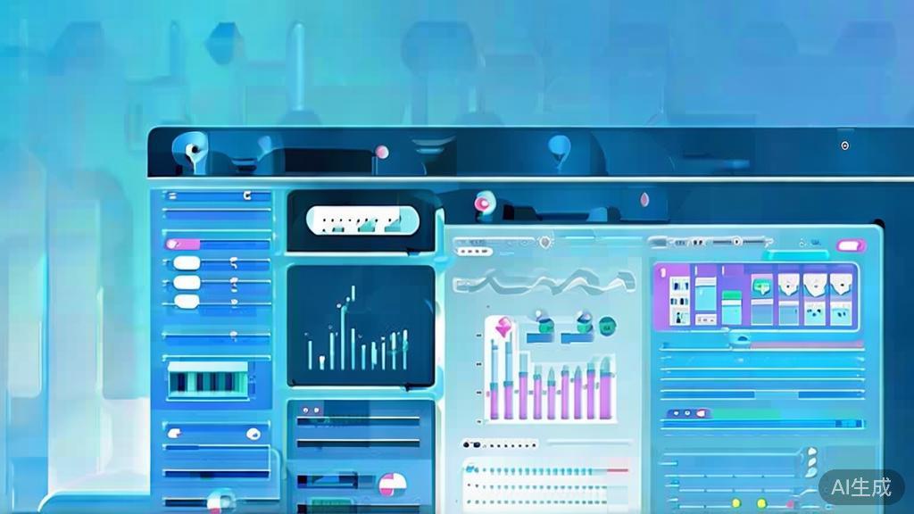 "Flat vector illustration of data analytics for short video creators, dashboard style, soft blue gradient"