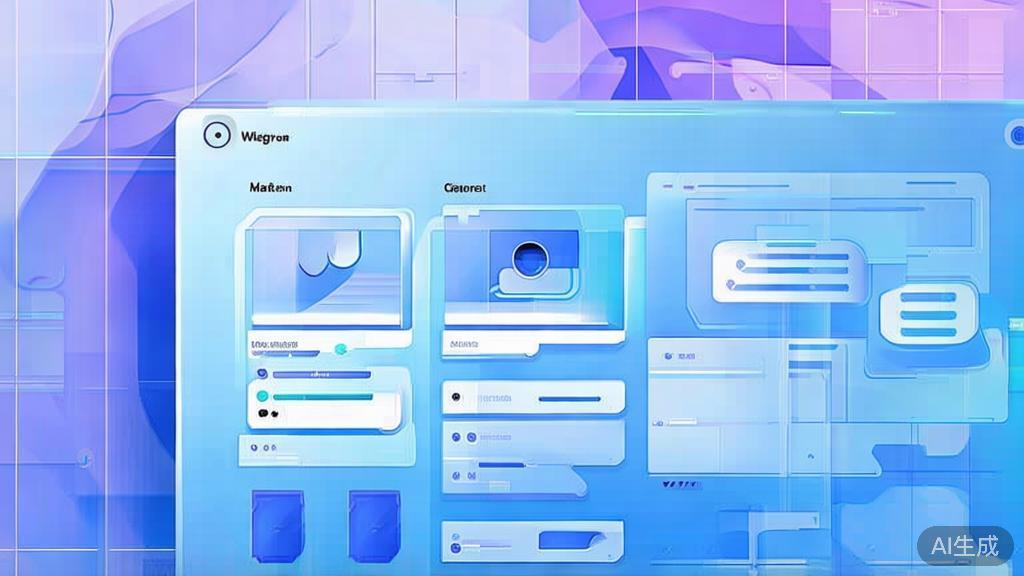 Flat vector illustration of Magisto, dashboard style, soft blue gradient