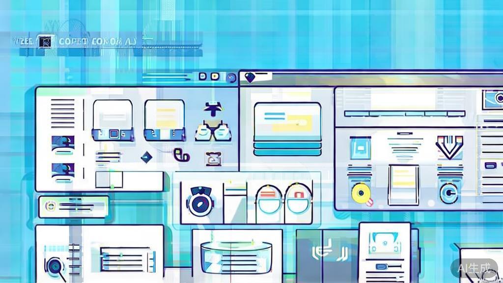 Flat vector illustration of video content creation process, dashboard style, soft blue gradient