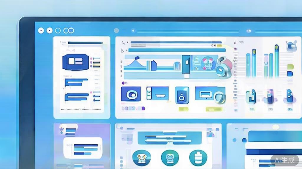 Flat vector illustration of video marketing strategies, dashboard style, soft blue gradient