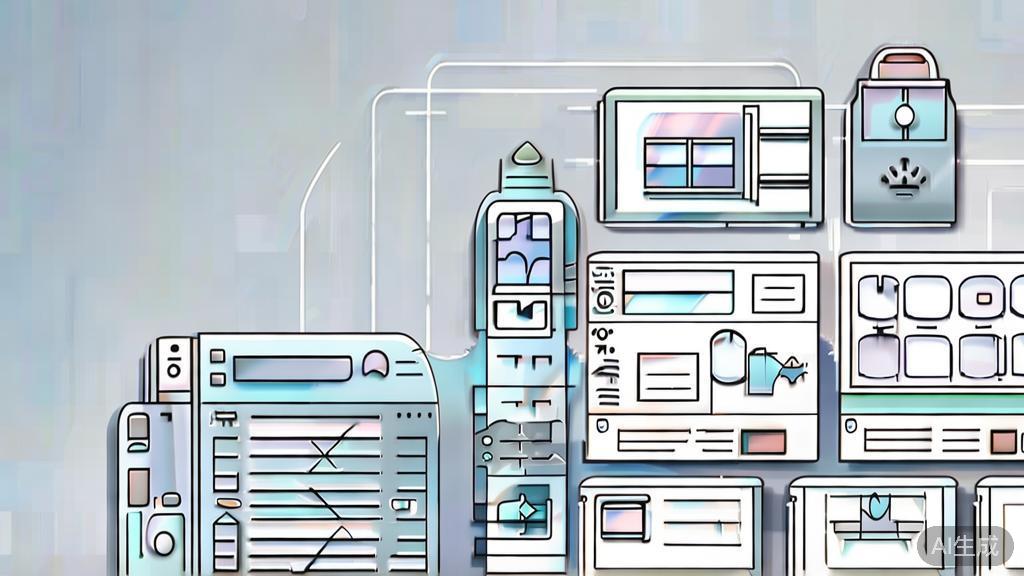 High-quality business illustration showing AI tools in video production, minimal flat design