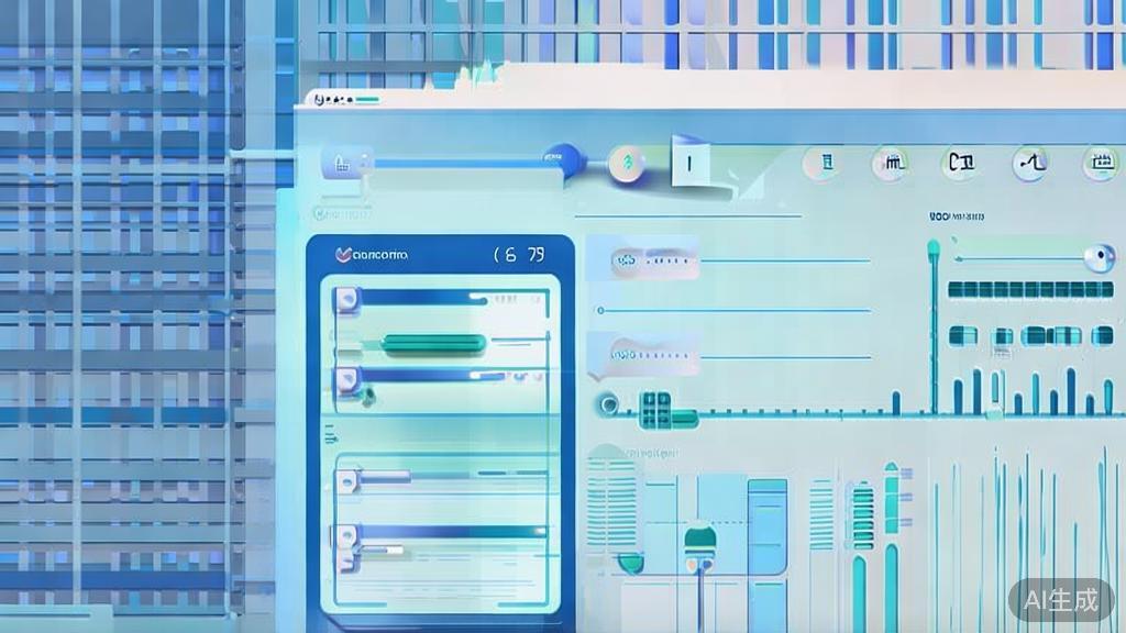 "Flat vector illustration of project management AI tools, dashboard style, soft blue gradient"