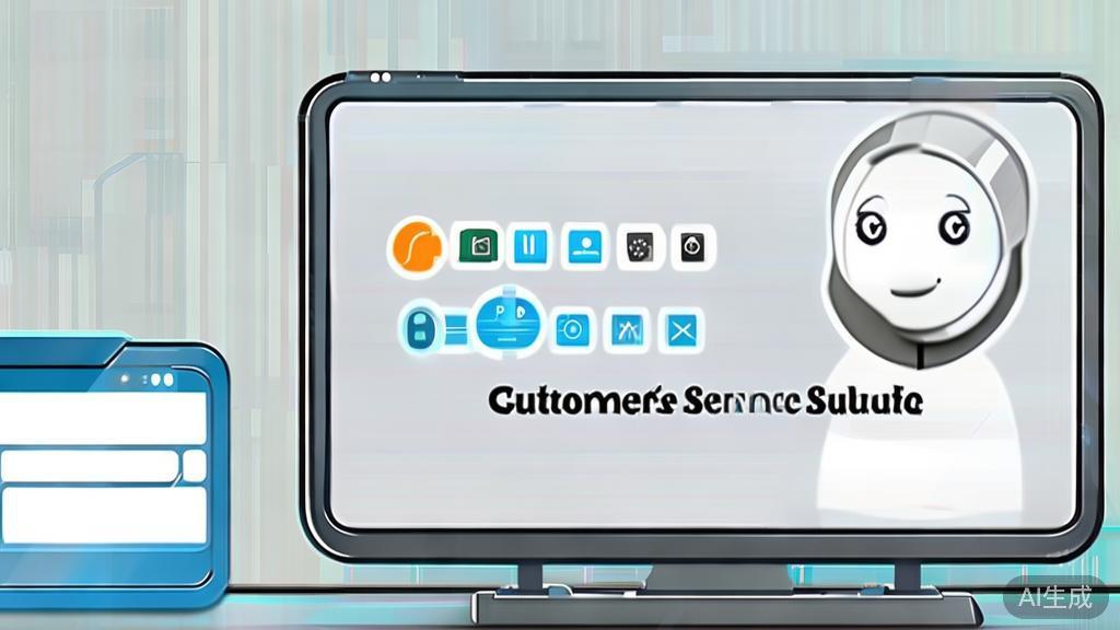 "High-quality business illustration regarding AI customer service solutions, minimalist flat design"