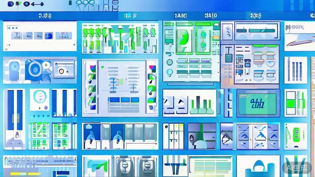 Flat vector illustration of various types of startups, dashboard style, soft blue gradient