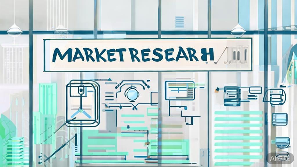 High-quality business illustration regarding market research techniques, minimal flat design