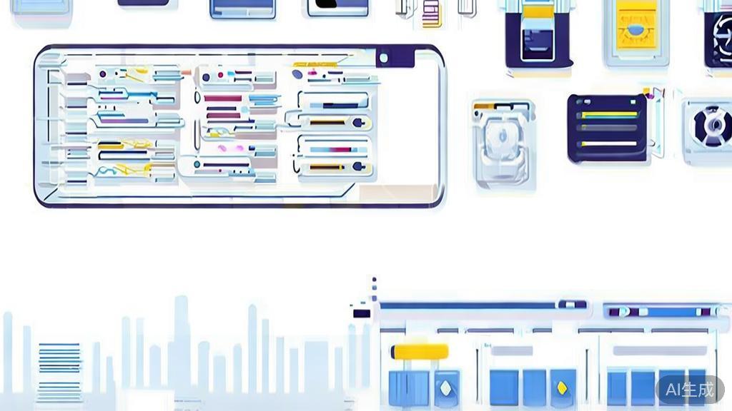 High-quality business illustration of different types of AI tools for entrepreneurs, minimal flat design