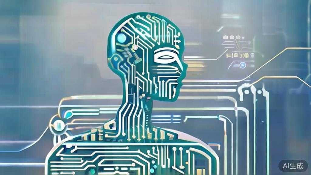 "High-quality business illustration regarding AI limitations and continuous learning, minimal flat design"
