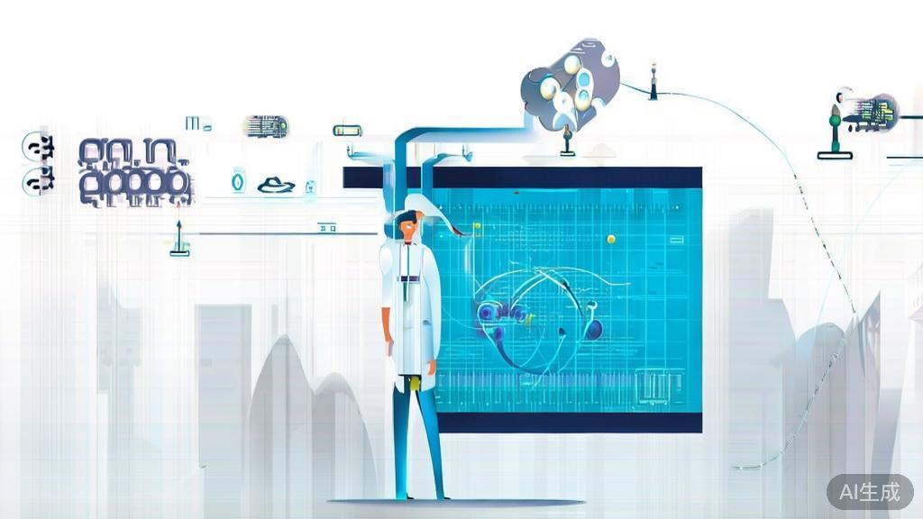"High-quality illustration regarding entrepreneurial guidance on AI technology, minimal flat design"