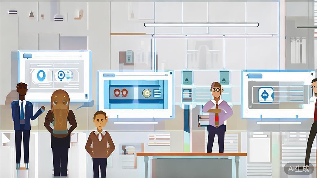 High-quality business illustration regarding team training for AI tools, minimal flat design