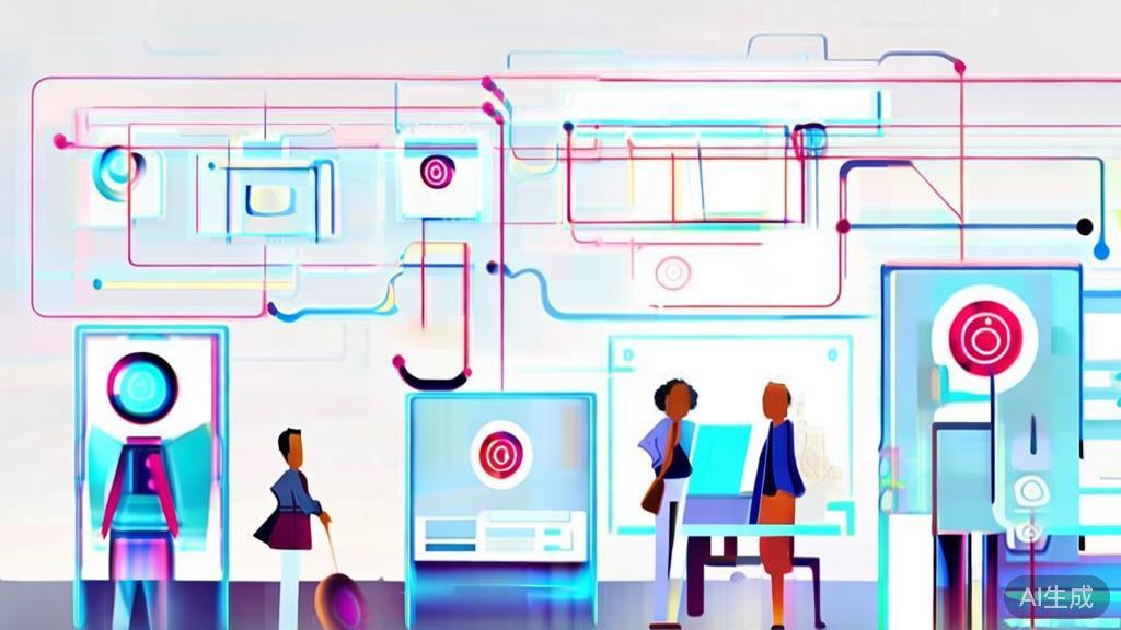 High-quality business illustration regarding AI's future prospects, minimal flat design