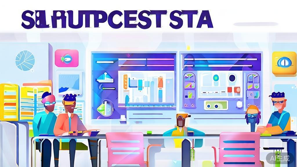 "High-quality business illustration of AI startup success strategies, flat design"