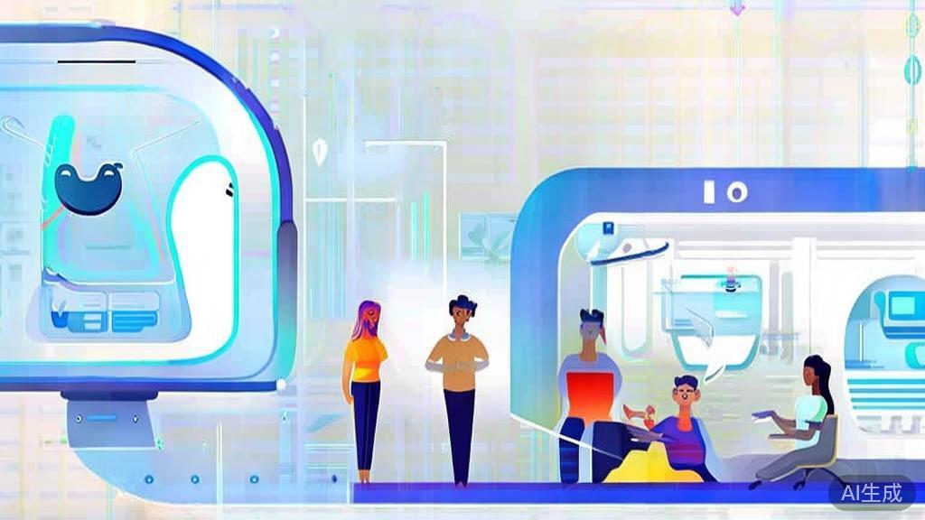 "AI customer service chatbot interacting with clients, high-quality illustration"