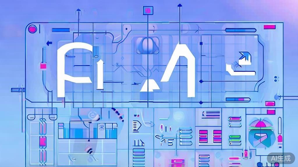 Flat vector illustration of global collaboration in AI startups, dashboard style, soft blue gradient