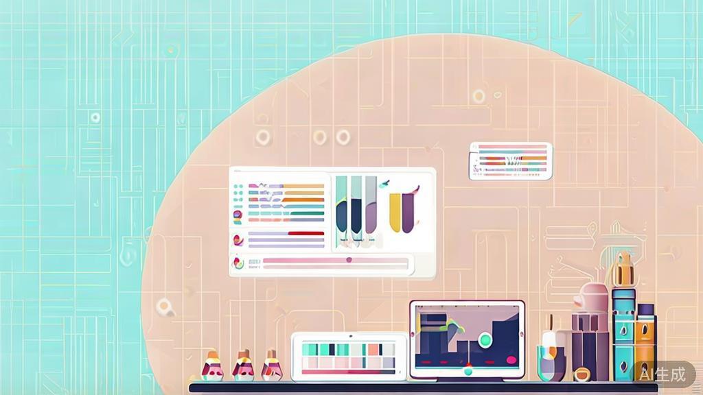 "Flat vector illustration of an e-commerce entrepreneur in the home decor industry, showing a workspace with online sales, minimal flat design"