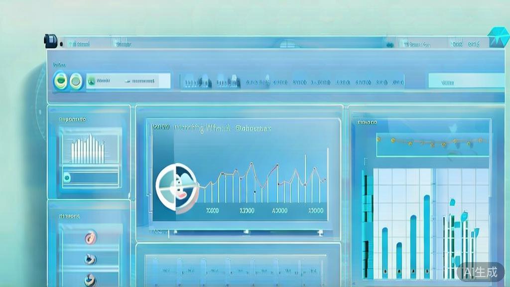 "Flat vector illustration of budgeting management, dashboard style, soft blue gradient"