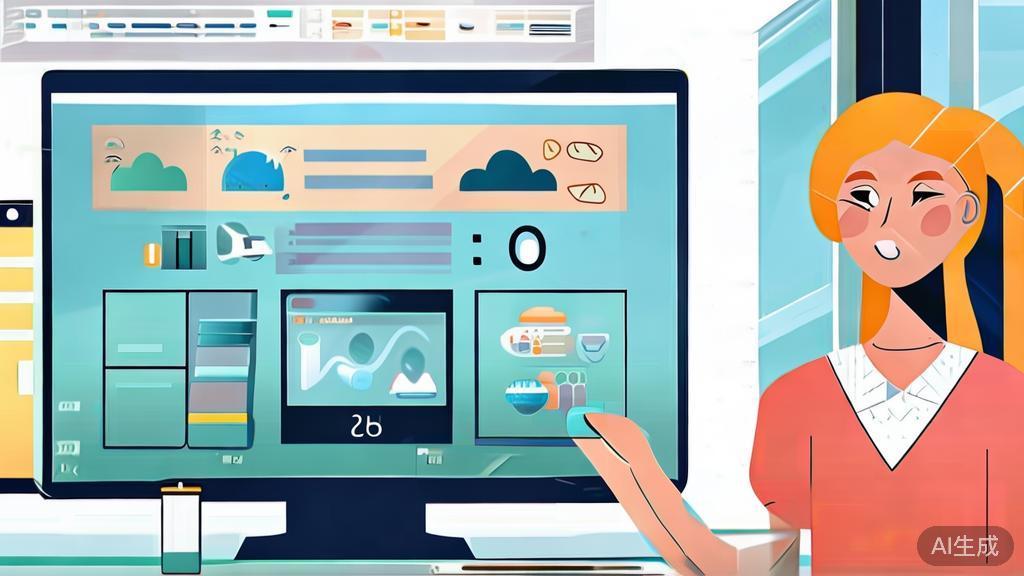 "High-quality illustration of a solo entrepreneur using AI tools for marketing and customer management, minimal flat design"