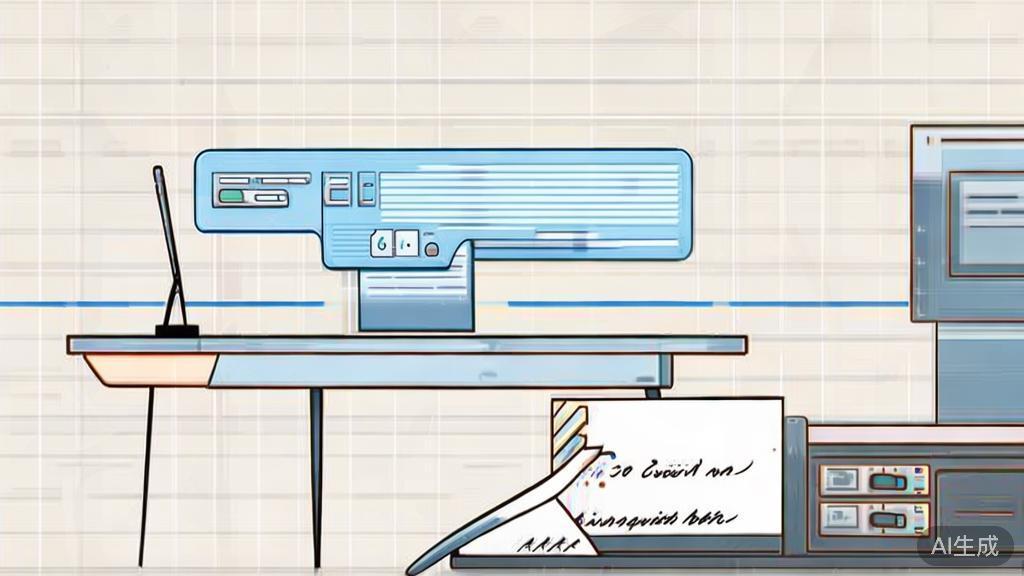 High-quality business illustration regarding the combination of AI and traditional writing, minimal flat design