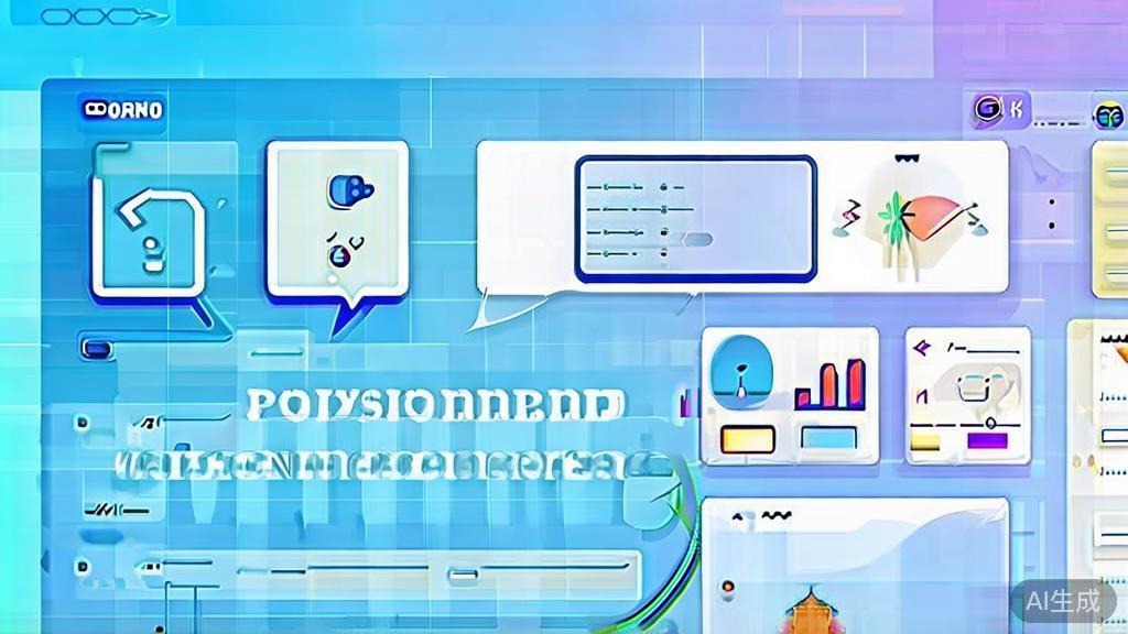 Flat vector illustration of personalized AI services in customer support, dashboard style, soft blue gradient