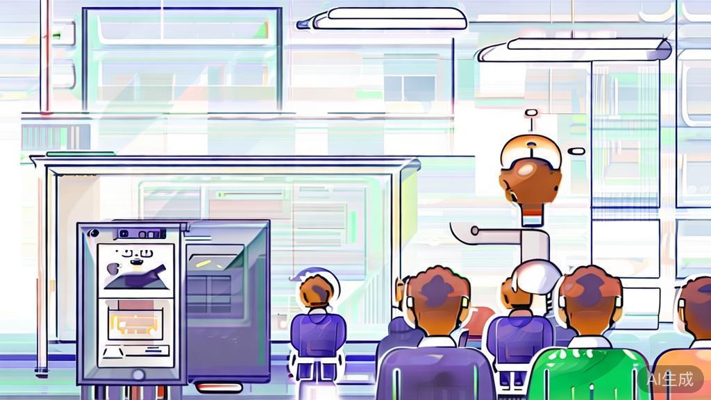 Flat vector illustration of AI in education, minimal flat design