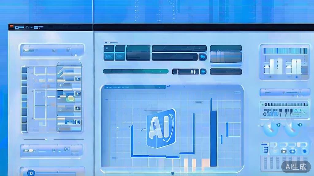 Flat vector illustration of data analysis in AI startups, dashboard style, soft blue gradient
