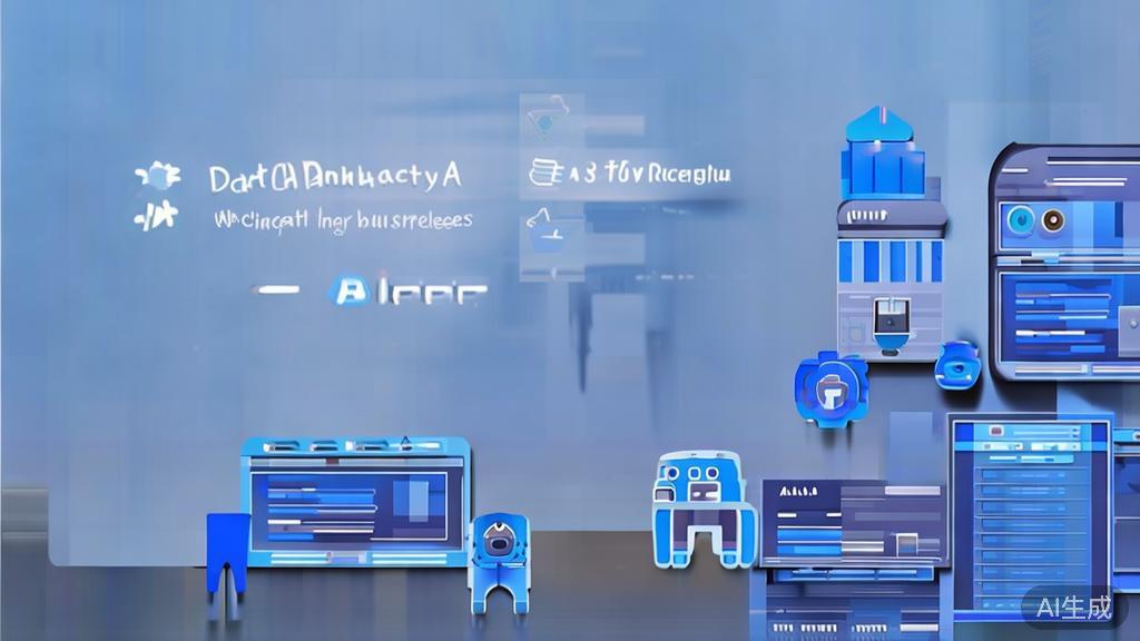 "Flat vector illustration highlighting data privacy and ethical AI usage in business, dashboard style, soft blue gradient"