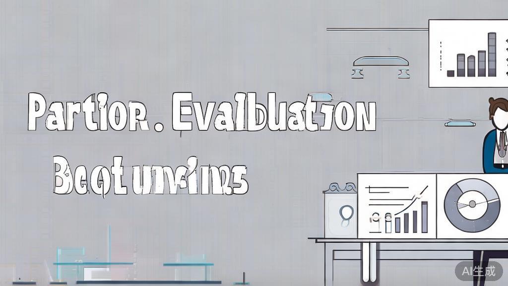 High-quality business illustration regarding partner evaluation methods, minimal flat design