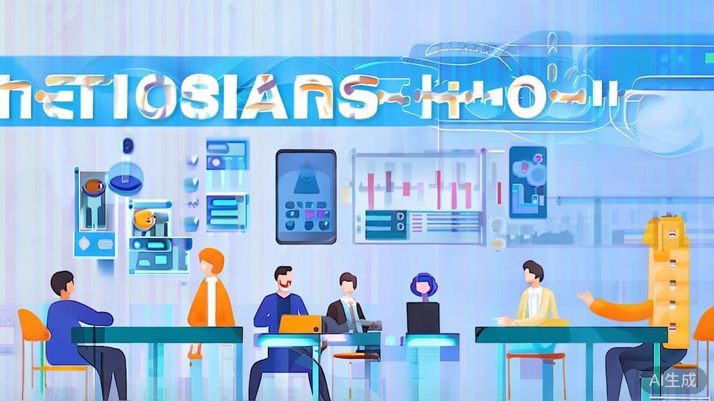 Flat vector illustration of business team setting goals, dashboard style, soft blue gradient
