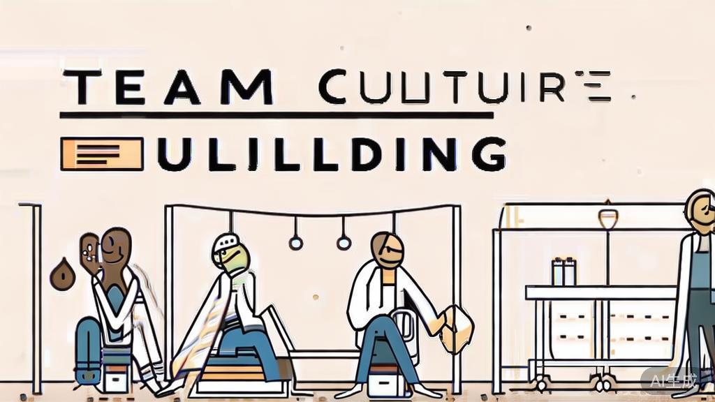 High-quality illustration regarding team culture building, minimalist style