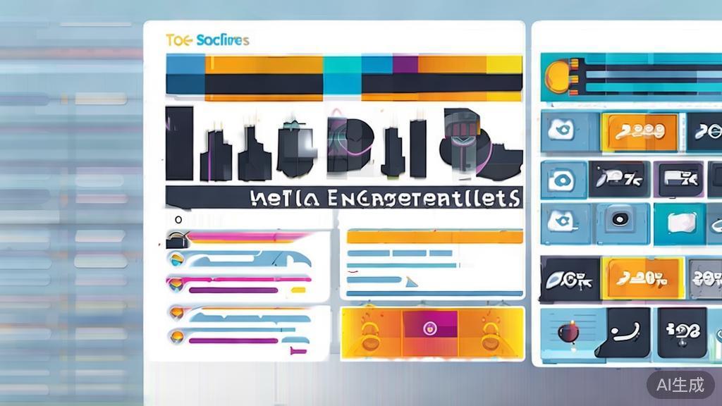 "High-quality illustration of social media engagement metrics, minimal flat design"