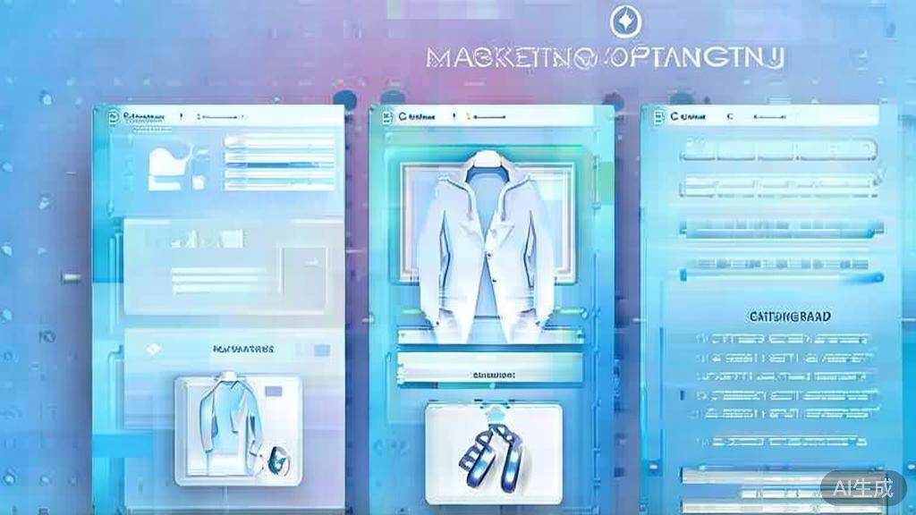 Flat vector illustration of clothing brand marketing using Qwen-Image-2.0, dashboard style, soft blue gradient