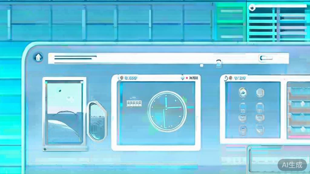 Flat vector illustration of workspace, dashboard style, soft blue gradient