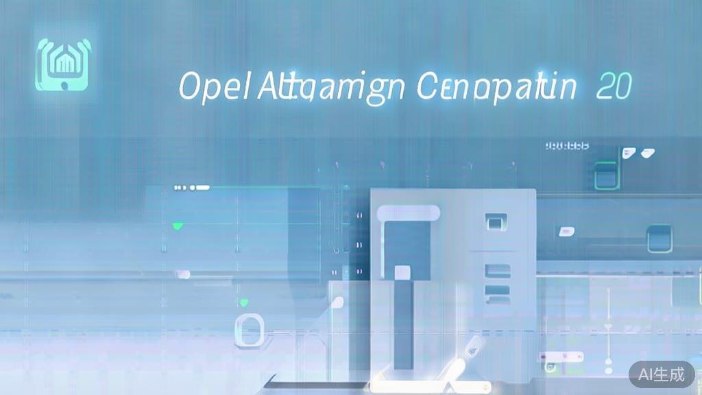 Flat vector illustration of an advertising campaign using OpenAI Image2.0, dashboard style, soft blue gradient