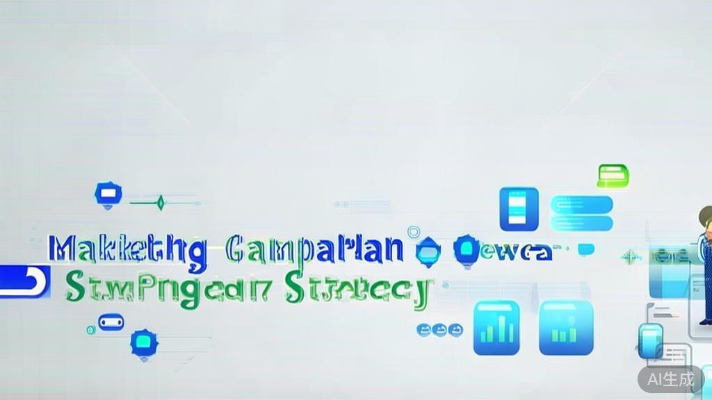 High-quality business illustration regarding marketing campaigns using AI, minimalist design