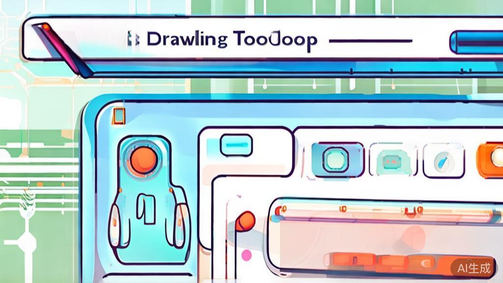 "High-quality business illustration regarding AI drawing tools, minimal flat design"