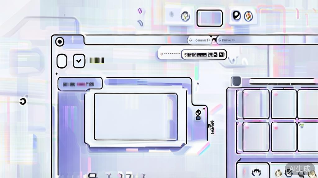High-quality illustration of user-friendly interface of AI image generation, minimal flat design